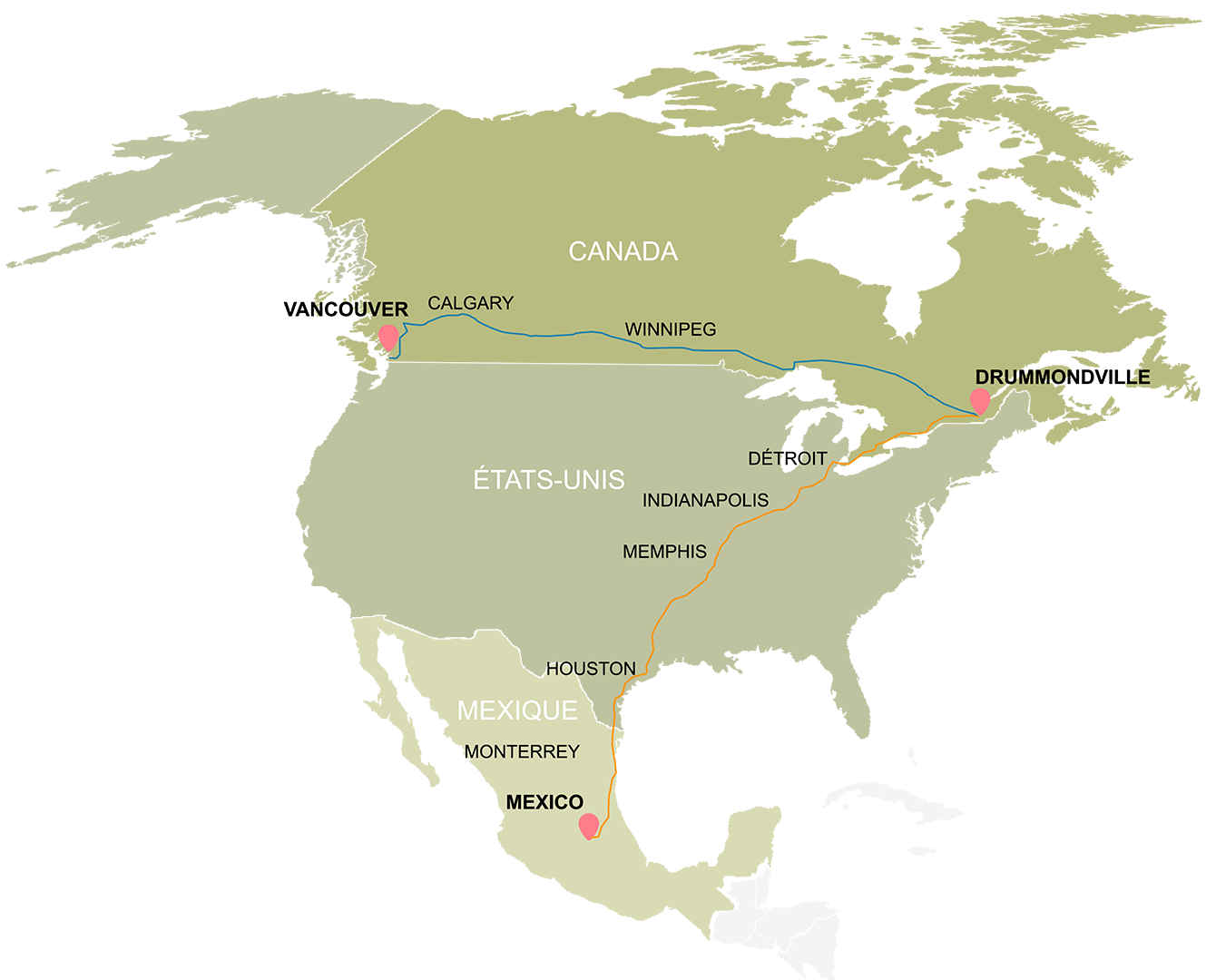 Usa Et Canada Carte