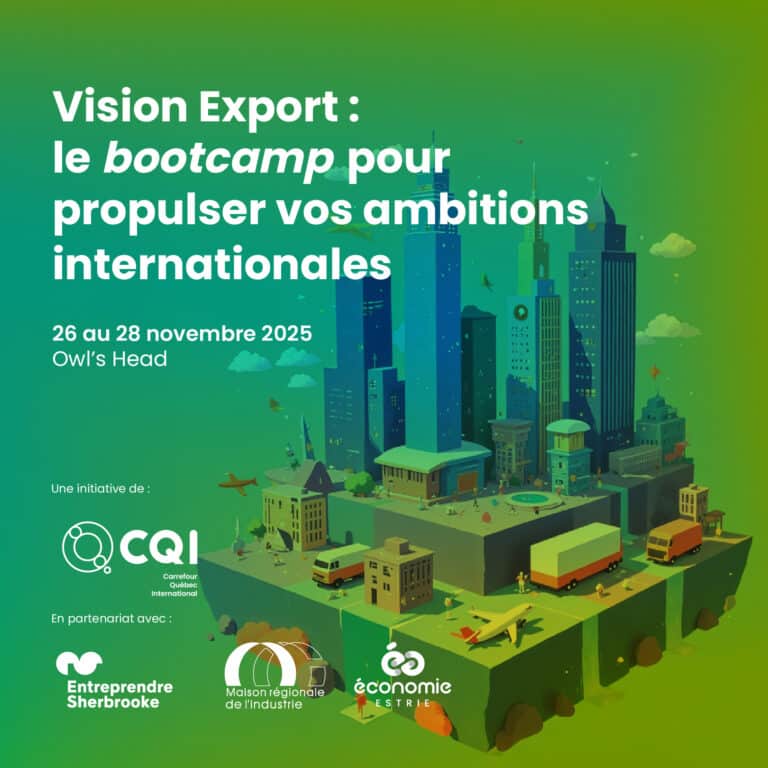 Visuel Vision Export - divers mode de transports gravitent autour d’un quartier d’affaires d’une ville internationale