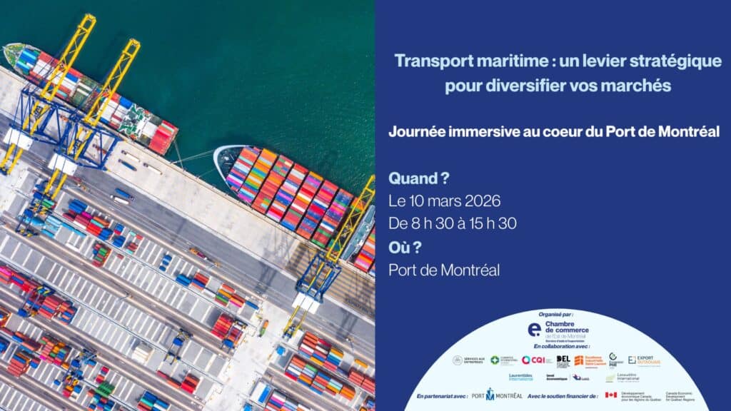 Visuel formation Port de Montreal - Chambre de commerce de l'Est de Mi=ontreal